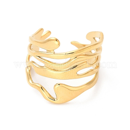 Ионное покрытие (ip) 304 открытое манжетное кольцо из нержавеющей стали для женщин RJEW-K245-30G-1