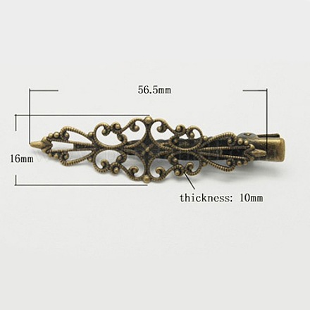 Les accessoires de la pince à cheveux crocodile plat de fer de bronze antique X-PHAR-B008-AB-1