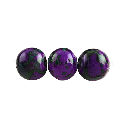 Baking Painted Round Glass Bead Strands DGLA-S084-12mm-64-1