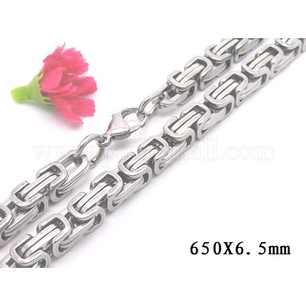201 Stainless Steel Byzantine Chain Necklaces NJEW-V0299-05-1
