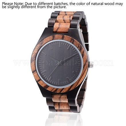 Эбеновые и зебрано деревянные наручные часы WACH-H036-57-1