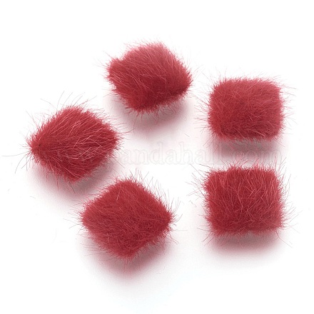 Faux Mink Fur Covered Cabochons WOVE-F021-04S-07-1