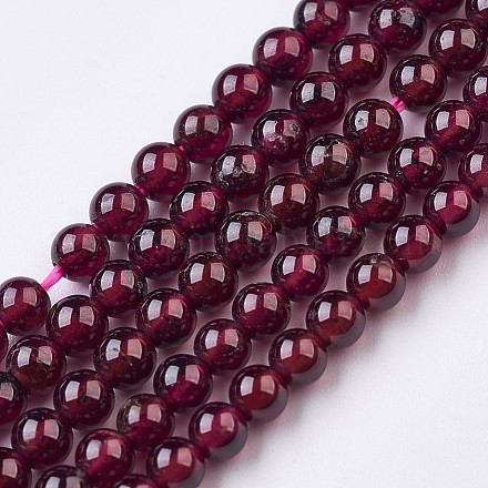 Natürlicher Granat Perlen Stränge G-G945-15-3mm-1