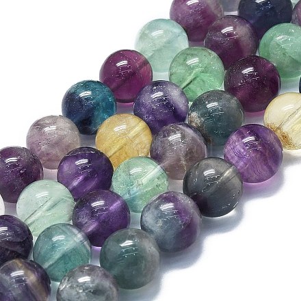 Natural Fluorite Beads Strands G-K245-A10-06-1