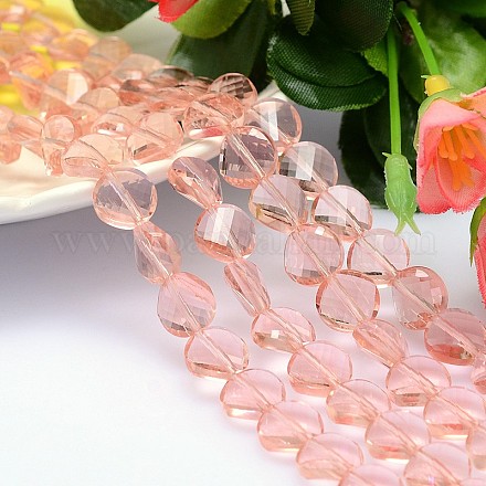 Faceted Flat Round Imitation Austrian Crystal Bead Strands G-M193-8mm-30A-1