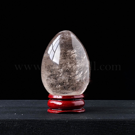 Decorazioni per display con uova di quarzo fumé naturale grezzo di pasqua PW-WG89517-08-1