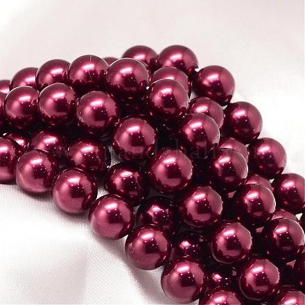 Round Shell Pearl Bead Strands BSHE-L011-16mm-A007-1