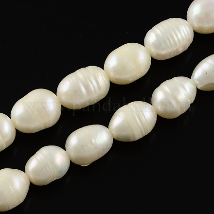 Grado de hebras de perlas de agua dulce cultivadas naturales A23WM012-1