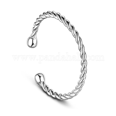 Shegrace classico anello a coda di polsino intrecciato in argento sterling placcato rodio JR295C-1