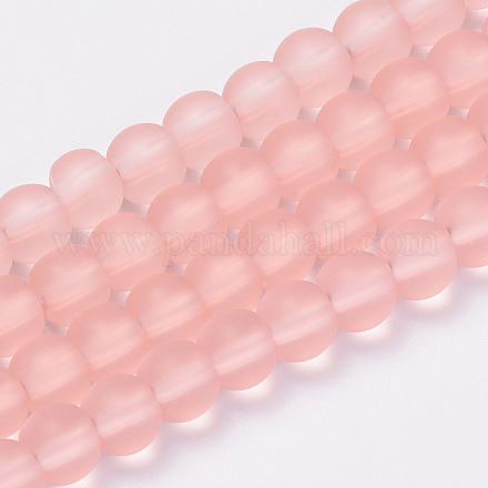 Transparent Glass Beads Strands GLAA-Q064-04-8mm-1
