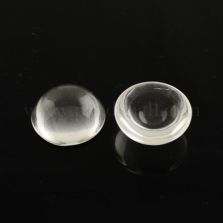 透明な半円形のガラスカボション  透明  20x8.5~10mm GGLA-R027-20mm-1