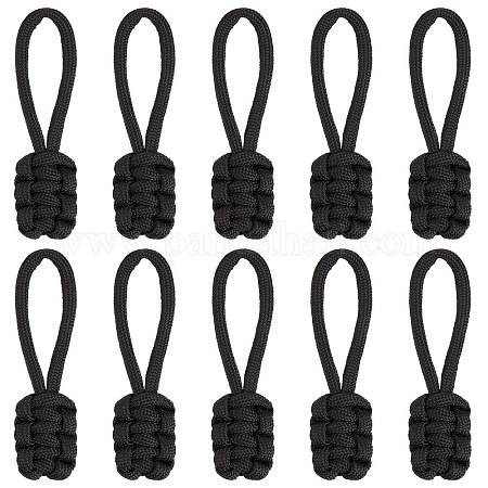 Wholesale Gorgecraft 10Pcs Polyester Braided Replacement Zipper Puller Tabs  