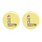 Brass Micro Pave Clear Cubic Zirconia Beads, Flat Round with Letter, Letter.L, 7.5x6.5mm, Hole: 3.5mm, 3pcs/bag