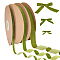 3 Rolls 3 Style Velvet Ribbon, Polyester Ribbon, Single Side, for Gift Packing, Party Decoration, Olive, 3/8~1 inch(10~25mm), 1 roll/style