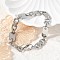 304 Stainless Steel Oval Link Chain Bracelets for Women Men, Stainless Steel Color, 8-3/4 inch(22.2cm)