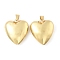 Heart Brass Pendants, Rack Plating, Long-Lasting Plated, Cadmium Free & Lead Free, Real 18K Gold Plated, 34.5x31x11.5mm, Hole: 8x4mm