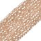 Glass Beads Strands, AB Color Plated, Faceted, Bicone, Beige, 2.9~3.3x2mm, Hole: 0.5mm, about 135~140pcs/strand, 38~40cm