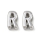 304 Stainless Steel Charms, Letter, Letter R, 7.5x4.5x3.5mm, Hole: 1.8mm