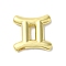 Brass Beads, Lead Free & Cadmium Free, Long-Lasting Plated, Constellation, Gemini, 21.5x22x4mm, Hole: 4x2mm