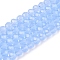 Glass Beads Strands, Imitation Jade, Faceted, Rondelle, Light Sky Blue, 4x3mm, Hole: 0.4mm, about 105~110pcs/strand, 38~39cm