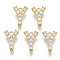 Brass Micro Pave Cubic Zirconia Charms, Nickel Free, Letter, Clear, Real 18K Gold Plated, Letter.Y, 11x7.5x2.5mm, Hole: 1.2mm