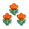 Handmade Lampwork Beads, Flower, Dark Orange, 24x17x9.5mm, Hole: 1.2mm