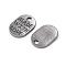 Tibetan Style Alloy Oval Charms, with Phrase Made with Love, Cadmium Free & Nickel Free & Lead Free, Gunmetal, 11x8x1mm, Hole: 1.5mm, about 2435pcs/1000g