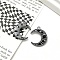 Alloy Pendants, with Resin Rhinestone, Moon, Jet, 21x18mm