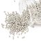 12/0 Electroplate Glass Seed Beads, Rondelle, Silver, 2x2mm, Hole: 0.5mm, 4000pcs/50g