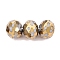 Electroplate Glass Beads, Rondelle with Pattern, Faceted, Dark Goldenrod, 7~8x5.5~6mm, Hole: 1~1.2mm