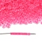 TOHO 11/0 Demi Round Beads, Japanese Seed Beads, (971) Opaque Neon Pink-Lined Matte Crystal, 2.2x0.9mm, about 1733pcs/10g