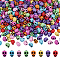 400Pcs Spray Painted Opaque Acrylic Beads, Skull Head, Mixed Color, 12x9x11mm, Hole: 1.8mm