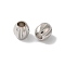 Rack Plating Brass Beads, Corrugated Rice, Long-Lasting Plated, Platinum, 3.6x3.5mm, Hole: 1.6mm