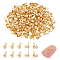 150Pcs Brass Bead Tips, Lead Free & Cadmium Free, Real 24K Gold Plated, 6x4mm, Hole: 1.2mm, Inner Diameter: 3mm