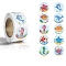 Self Adhesive Paper Picture Stickers, Round Dot Decorative Stickers, Mixed Shapes, 25mm, 300pcs/roll