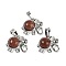 Synthetic Goldstone Pendants, Rack Plating Brass Rhinestone Elephant Charms, Platinum, Cadmium Free & Lead Free, 17.5x20.5x8mm, Hole: 5x8mm