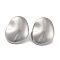 Non-Tarnish 304 Stainless Steel Stud Earrings for Women, Oval, Stainless Steel Color, 20.5x16.5mm