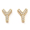 Rack Plating Brass Micro Pave Clear Cubic Zirconia Beads, Long-Lasting Plated, Cadmium Free & Lead Free, Real 18K Gold Plated, Letter Y, 8~9x4~9x3mm, Hole: 0.8mm