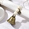 Iron Bell Hanging Ornaments, Wood Round Bead & Macrame Cotton Cord & Alloy Pendant for Home Door Wall Decoration, Star, 195~200mm, pendant: 20.5x17x1.5mm.