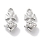 Micro Pave Clear Cubic Zirconia Pendants, Cross Charms, Real Platinum Plated, 13.5x7x6mm, Hole: 1.4mm