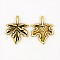 Autumn Theme Tibetan Style Alloy Pendants, Lead Free and Cadmium Free, Maple Leaf, Antique Golden, 17x14mm, Hole: 1.5mm