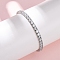 304 Stainless Steel with Clear Cubic Zirconia Link Chain Bracelets for Women, Square, Platinum, Inner Diameter: 2-1/4 inch(5.6cm)