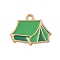 Camping Equipment Series Alloy Enamel Pendants, Golden, Tent, 16x20.5x1mm, Hole: 2mm