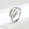 S925 Sterling Silver Adjustable Rings, with S925 Stamp, Spinner Rings for Women, Silver, Inner Diameter: 15~20mm