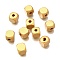 Spray Painted Wooden Beads, Square, Goldenrod, 10x10x10mm, Hole: 3mm