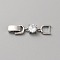 Extender Clasps Brass Cubic Zirconia Fold Over Extension Clasps Golden and Platinum Watch Band Extension Clasps , for DIY Jewelry Making Repair, Platinum, 35x8x5.5mm, Hole: 5.5x5.5mm