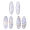 Natural Blue Lace Agate Pendants, Rice Charms, 37~40x13~13.5x4.5~5mm, Hole: 1.2mm
