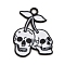 Halloween Theme Alloy Enamel Pendants, Skull Cherry Charm, Black, 25.5x20x1.5mm, Hole: 2.2mm