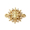 Rack Plating Brass Pave Clear Cubic Zirconia Sun Connector Charms, Virgin Mary Links, Cadmium Free & Lead Free, Long-Lasting Plated, Real 18K Gold Plated, 17x21x3mm, Hole: 1.2mm