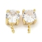 Brass with Cubic Zirconia Peg Bails, Round, Real 18K Gold Plated, 10.5x6x6mm, Pin: 0.9mm